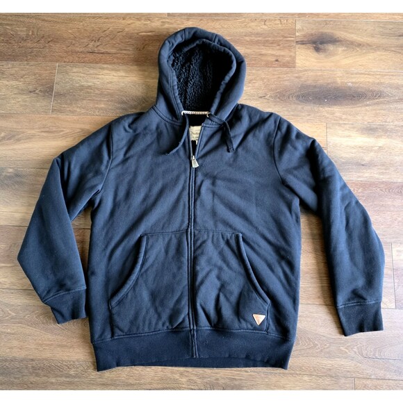 Weatherproof Other - Weatherproof Vintage Hoodie Mens XL Black Sherpa Lined Full Zip Jacket
